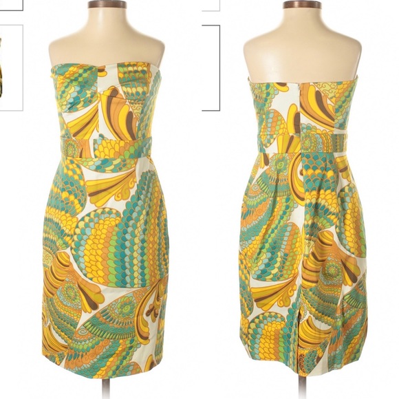 🔥TRINA TURK worn once GEO MOD COTTON DRESS SLEEVELESS BOHO SIZE 8 RETAIL $150 - Picture 12 of 13